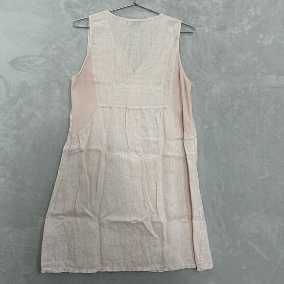 Terzo Millennio Italy Linen Sleeveless Dress Womens Size Small Pale Pink - Picture 6 of 12